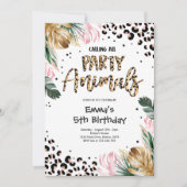 Anruf aller Party Leopard Print Geburtstag Einladung (Vorderseite)
