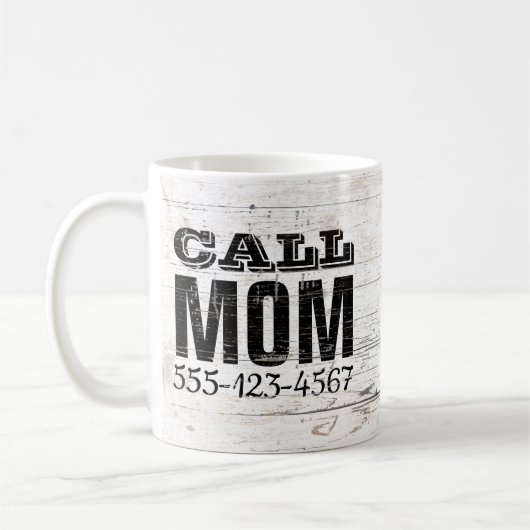 Anruf-Mama-Telefon-Zahl Kaffeetasse (Links)