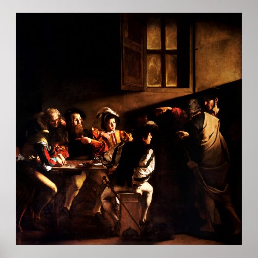 Anruf von St. Matthew durch Caravaggio (1600) Poster (Vorne)