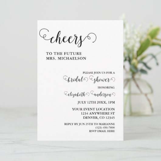 Anrufbriefe als Brautparty Einladung (Stehend Vorderseite)