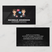 Anrufdienst | Sprechende Personen am Headsets Visitenkarte (Vorne/Hinten)