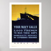 Anrufe der Marine - Feuerwehrleute erforderlich (U Poster (Vorne)