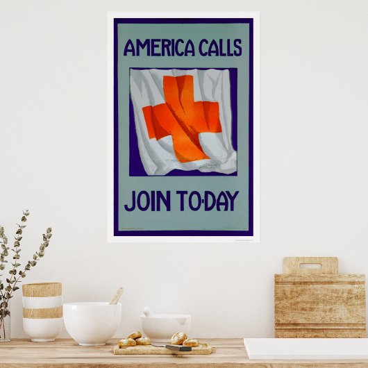 Anrufe in Amerika - Beitritt heute (US0053) Poster (Küche)