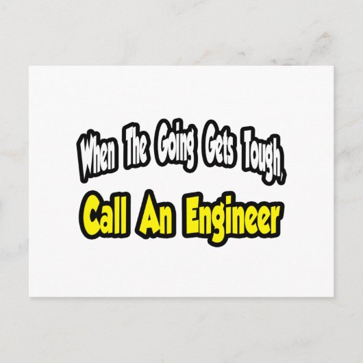 Anrufen eines Ingenieurs Postkarte (Vorderseite)
