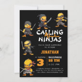 Anrufend All Ninjas Funny Duck Geburtstag Einladung (Vorderseite)