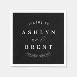 Anrufend an Black and Whit Wedding Cocktail Napkin Serviette