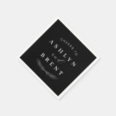 Anrufend an Black and Whit Wedding Cocktail Napkin Serviette (Ecke)
