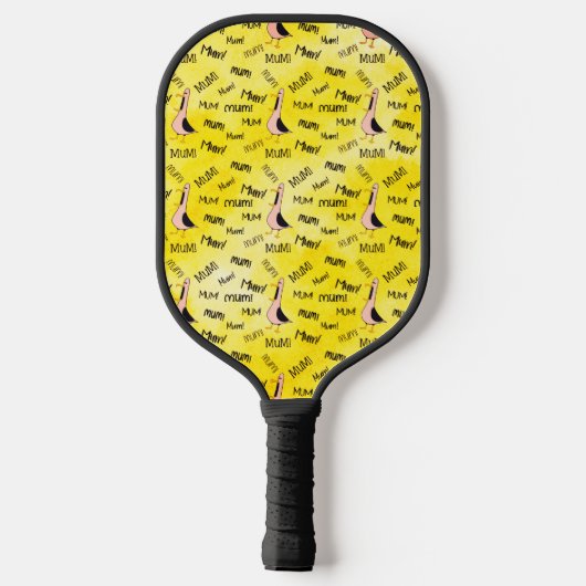 Anrufend Mum Pickleball Paddle Black Handle (Rückseite)