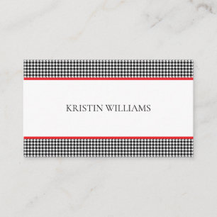 Anrufkarte für das Schwarzweiß-Hahnentrittmuster Visitenkarte