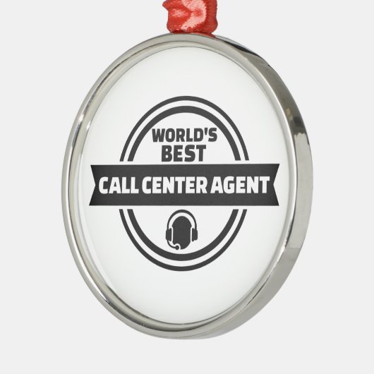 Anrufmitte-Agent der Welt bester Silbernes Ornament (Links)
