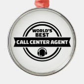 Anrufmitte-Agent der Welt bester Silbernes Ornament (Vorne)