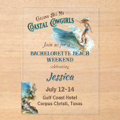 Anrufung aller Junggeselinnen-Abschied meiner Cowg Acryleinladungen (Vorderseite)