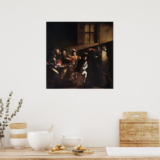 Anrufung von St. Matthew durch Caravaggio Poster (Küche)
