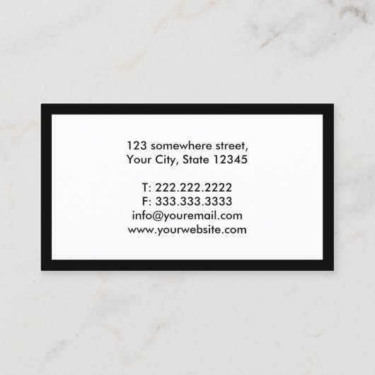 Ansager Minimalistisch Black Gerahmt Visitenkarte (Rückseite)