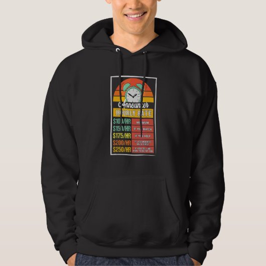 Ansager-Stundensatz-Gag Hoodie (Vorderseite)