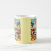 Ansammlung am Strand Kaffeetasse (Mittel)