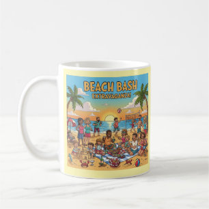 Ansammlung am Strand Kaffeetasse