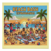 Ansammlung am Strand Poster (Vorderseite)