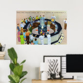 Ansammlung bei Brunnen im Saal Poster (Heimbüro)