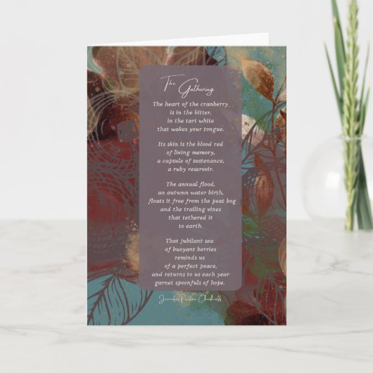 Ansammlung, Dankbarkeit wünscht sich mit Herbstfar Dankeskarte (Vorderseite)