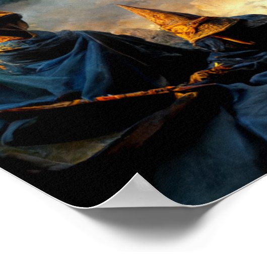 Ansammlung der Assistenten. Halloween Magic AI Art Poster (Ecke)