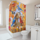 Ansammlung der Herbst-Vogelzuführung Duschvorhang (Beispiel)