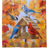 Ansammlung der Herbst-Vogelzuführung Duschvorhang (Vorderseite)