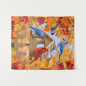 Ansammlung der Herbst-Vogelzuführung Wandteppich (Vorderseite (Horizontal))