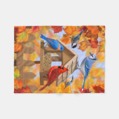 Ansammlung der Vogelzuführung Herbst Fleecedecke (Vorderseite (Horizontal))