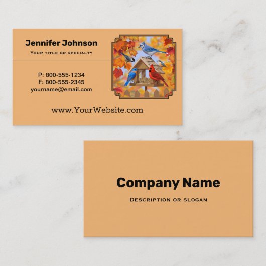Ansammlung der Vogelzuführung Herbst Visitenkarte (Vorne/Hinten)