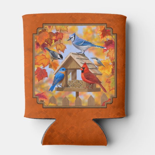 Ansammlung der Vogelzuführung Herbstorange Dosenkühler (Rückseite)