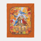 Ansammlung der Vogelzuführung Herbstorange Fleecedecke (Vorderseite)