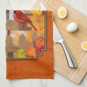 Ansammlung der Vogelzuführung Herbstorange Handtuch (Viertel Falte)