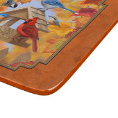 Ansammlung der Vogelzuführung Herbstorange Schneidebrett (Ecke)