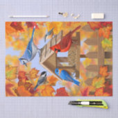 Ansammlung der Vogelzuführung Herbstorange Seidenpapier (Handwerk)