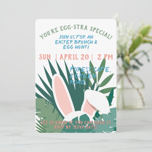 Ansammlung des Bunny Ears Einladung (Stehend Vorderseite)