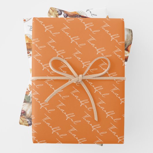 Ansammlung Erntedank Abendessen Geschenkpapier Set (Beispiel)