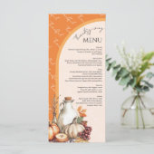 Ansammlung Erntedank Abendessen Menükarte (Stehend Vorderseite)