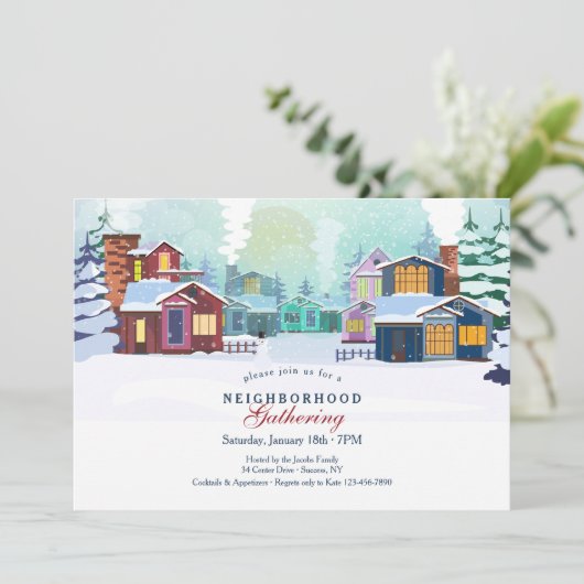 Ansammlung im Winter Einladung (Stehend Vorderseite)