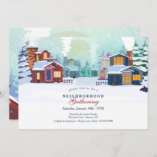 Ansammlung im Winter Einladung (Vorne/Hinten)