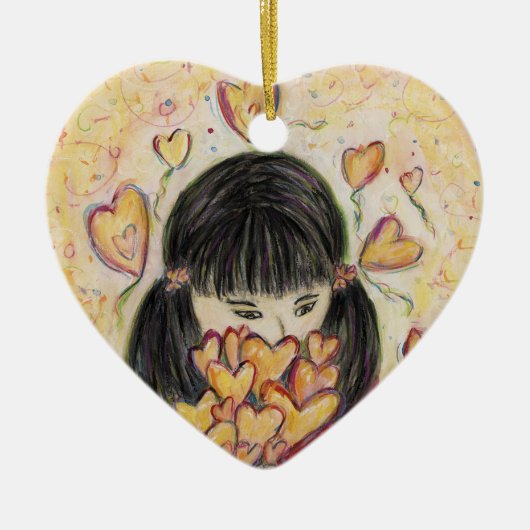 Ansammlung Liebe Herzlich Willkommen bei einem Ges Keramik Ornament (Vorne)