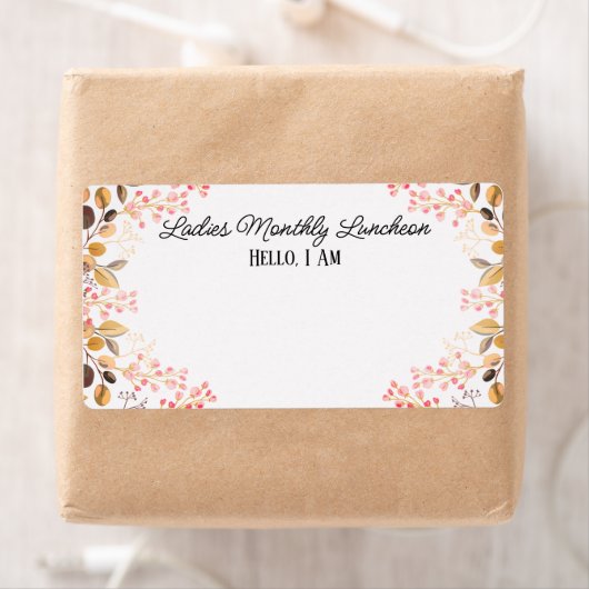 Ansammlung Peachy Floral Border Label Markierung (Insitu)