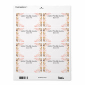 Ansammlung Peachy Floral Border Label Markierung (Vorne)