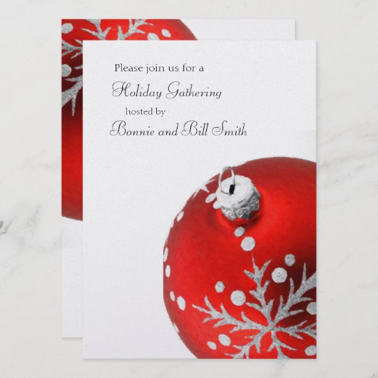 Ansammlung Roter Ornament Einladung (Vorne/Hinten)