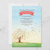 Ansammlung verlässt Familien-Wiedersehen-Einladung Einladung (Vorderseite)