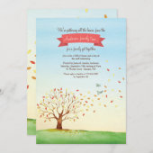 Ansammlung verlässt Familien-Wiedersehen-Einladung Einladung (Vorne/Hinten)