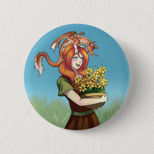 Ansammlung von Blume mit einem Drachen Button (Vorderseite)