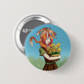 Ansammlung von Blume mit einem Drachen Button (Vorne & Hinten)