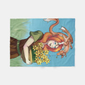 Ansammlung von Blume mit einem Drachen Fleecedecke (Vorderseite (Horizontal))