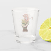 Ansammlung von Blume mit einem Drachen Schnapsglas (Rückseite)